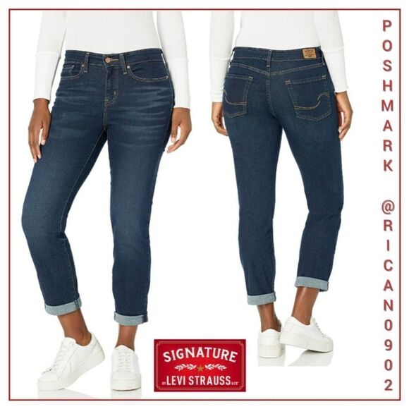 Signature Levi Strauss Mid-Rise Slim Cuffed Jeans - Picture 1 of 2